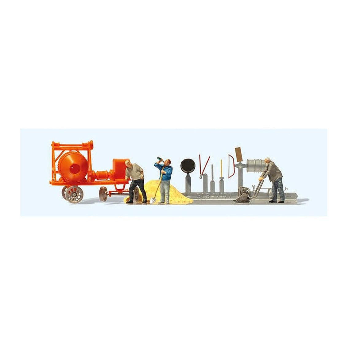 preiser 10778 ho scale construction workers with accessories 3