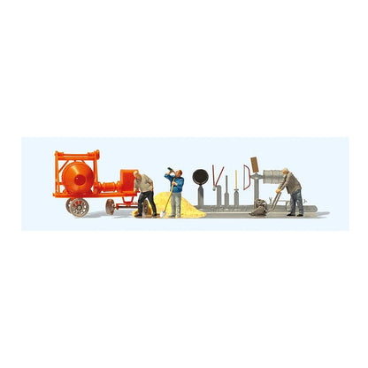 preiser 10778 ho scale construction workers with accessories 3