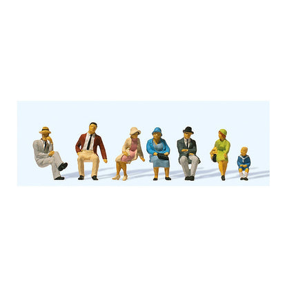 preiser 12444 ho scale seated persons 1925 1930 pkg7