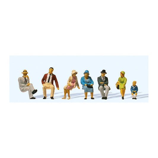 preiser 12444 ho scale seated persons 1925 1930 pkg7