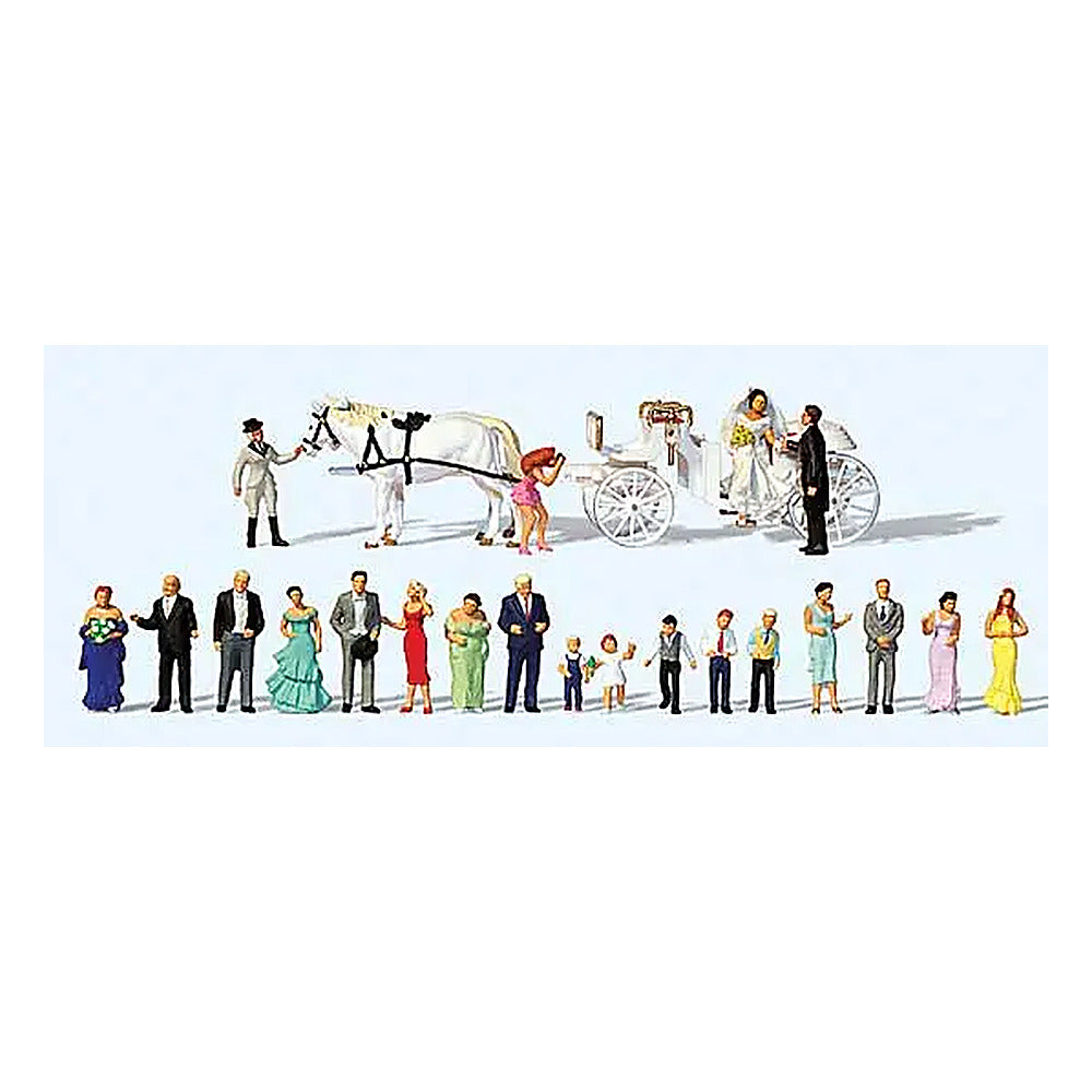 preiser 13011 ho scale wedding reception with horse drawn carriage