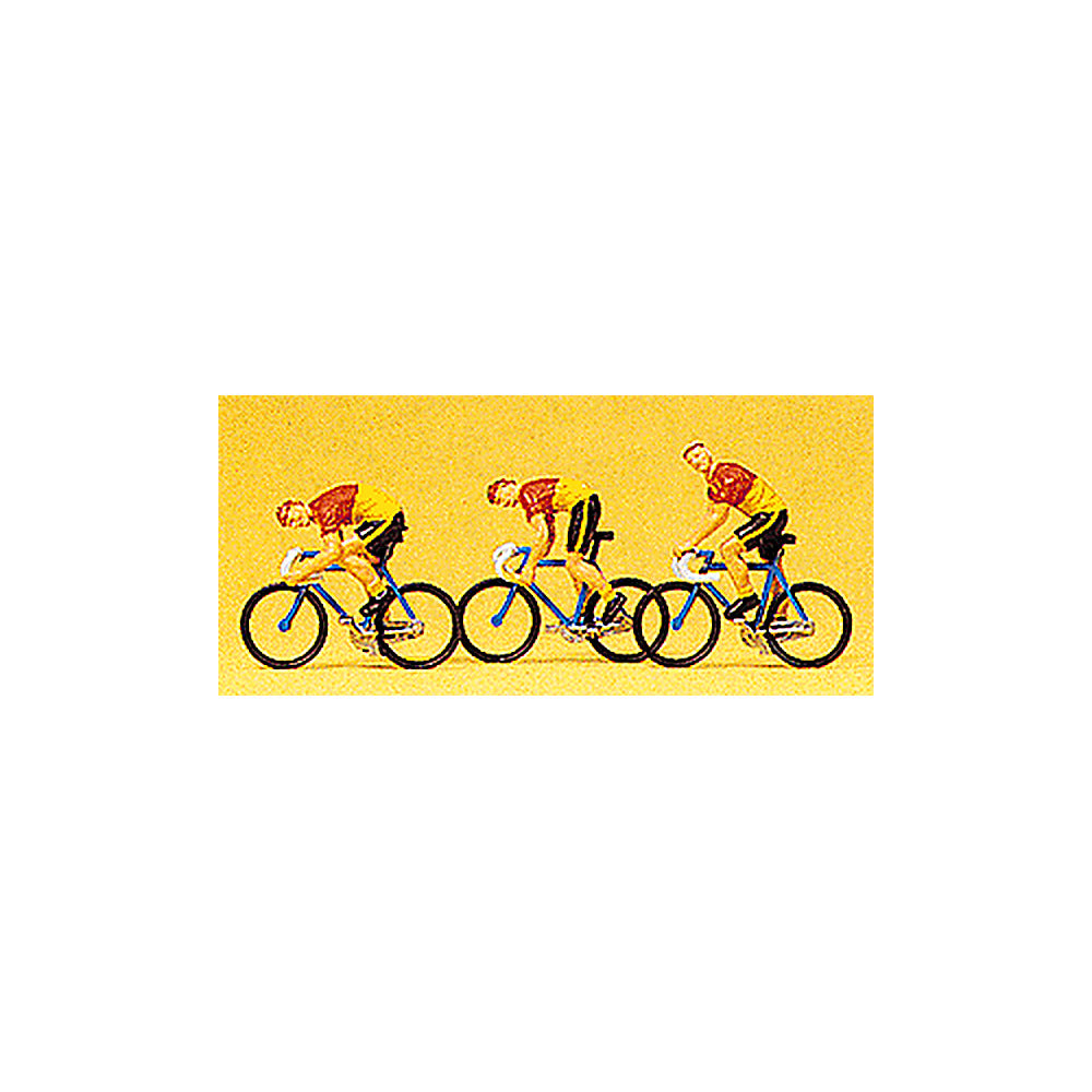 preiser 25003 ho scale cycle racers team d red yellow