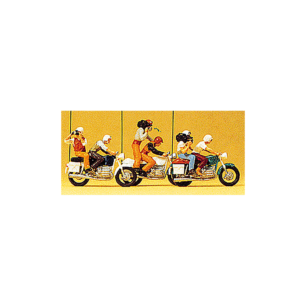 preiser 25102 ho scale motorcyclists tv press