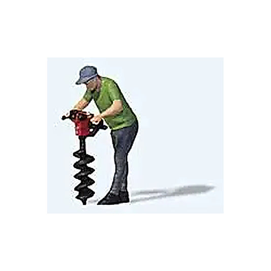 preiser 28263 ho scale individual figure drilling the ground man with auger