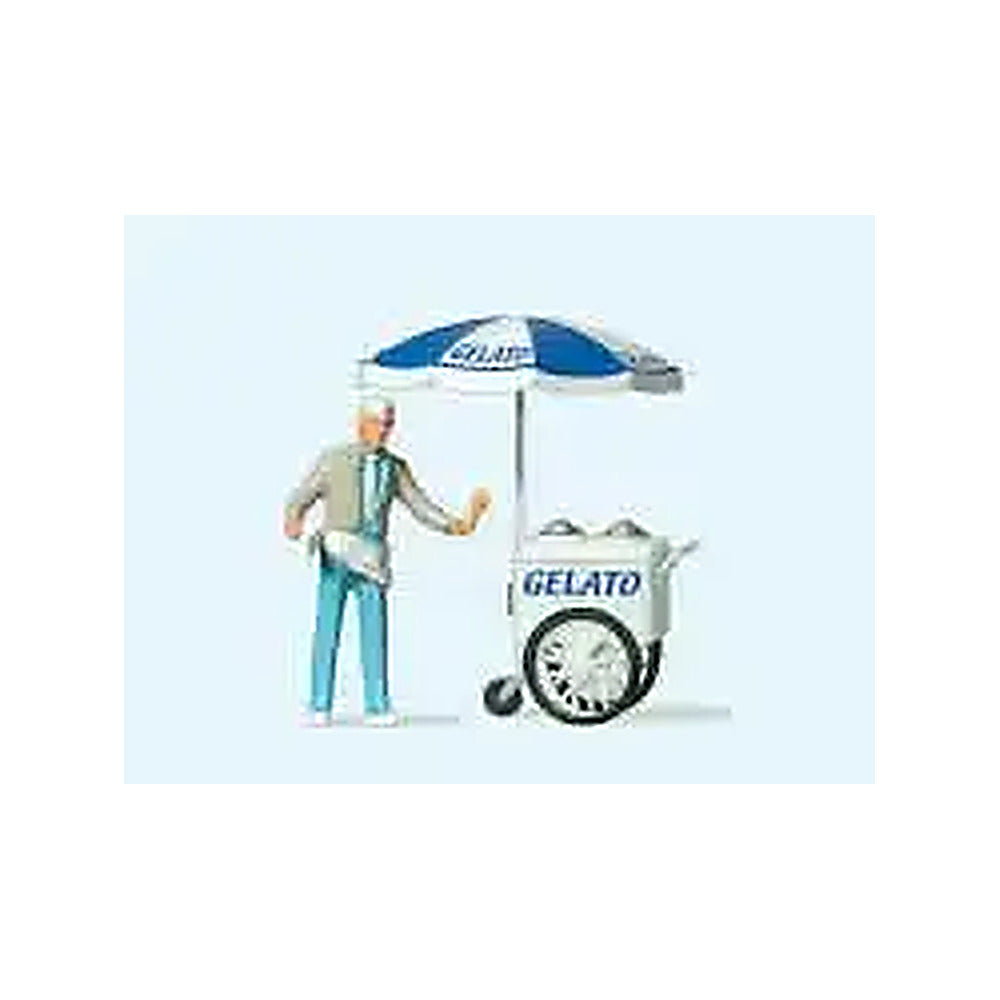 preiser 29116 ho scale ice cream vendor w cart individual figure