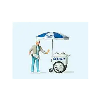 preiser 29116 ho scale ice cream vendor w cart individual figure