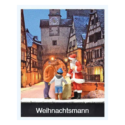preiser 99600 ho scale santa claus father christmas w man and boy