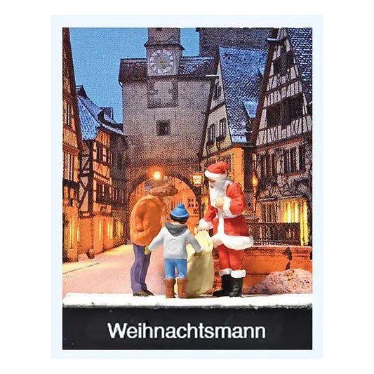 preiser 99600 ho scale santa claus father christmas w man and boy