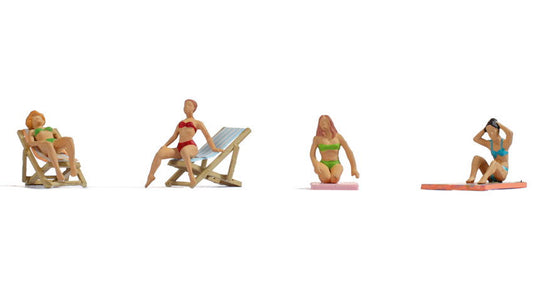 Noch 15851 HO Scale Sunbathing Women Figure Set, 4 Figures