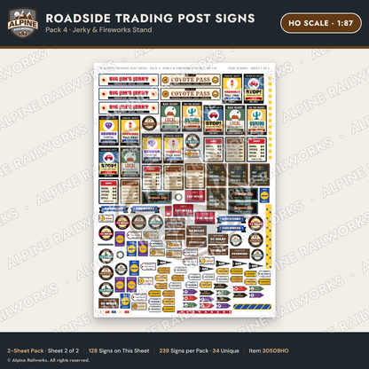 Alpine Railworks 30509HO HO Scale Roadside Trading Post Signs - Jerky