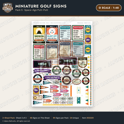 Alpine Railworks 30222O O Scale Miniature Golf Signs