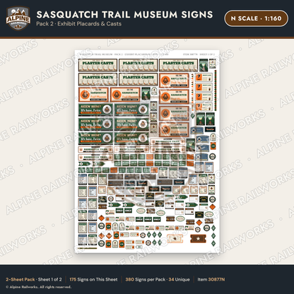 Alpine Railworks 30877N N Scale Roadside Signs - Bigfoot Museum