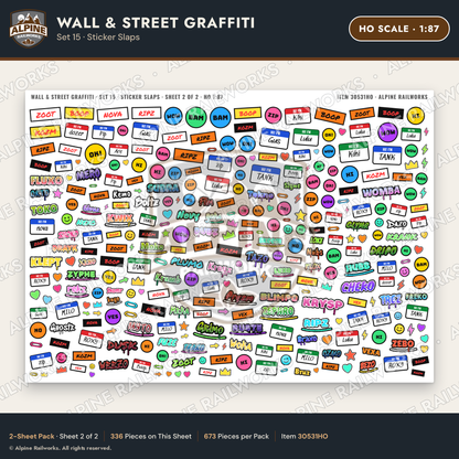 Alpine Railworks 30531HO HO Scale Wall & Street Graffiti Cut-Outs