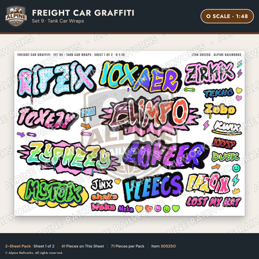Alpine Railworks 30525O O Scale Freight Car Graffiti Cut-Outs