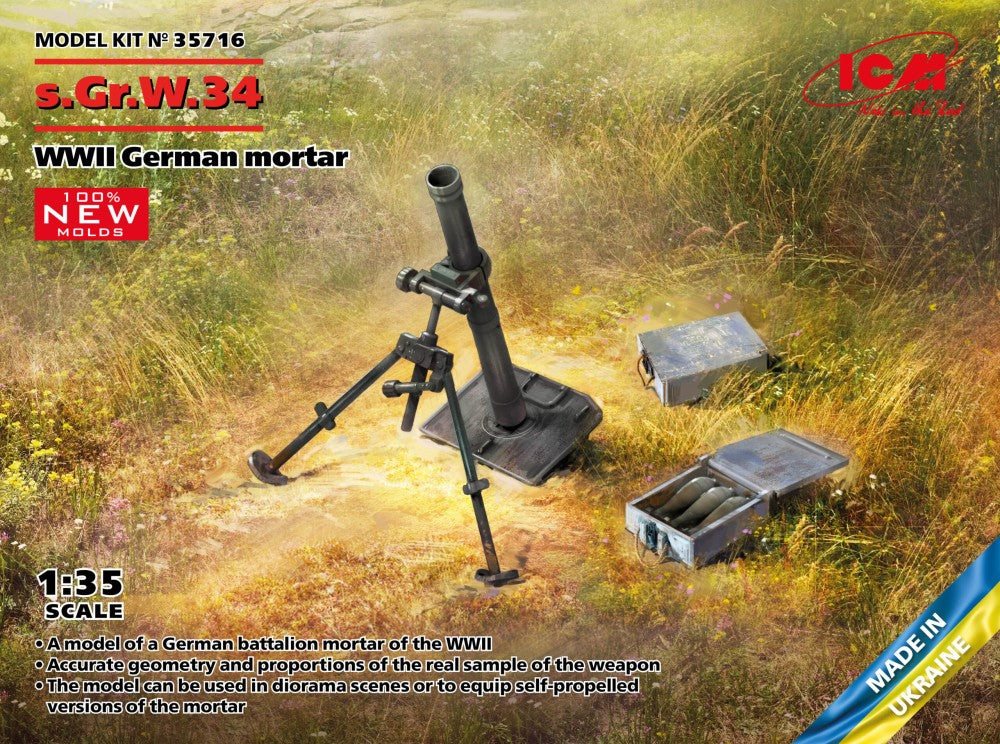 ICM Models 35716 1/35 WWII German sGrW34 Mortar