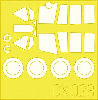 Eduard CX028 1/72 Mask P-40N for Hasegawa Canopy Mask Set