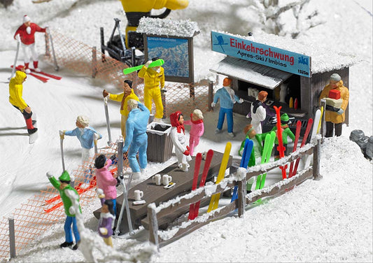 Busch 1170 HO Scale Ski Slope Party Scene Kit