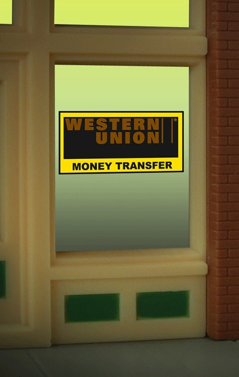 Miller Engineering 8940 O/HO Scale Western Union Window Sign