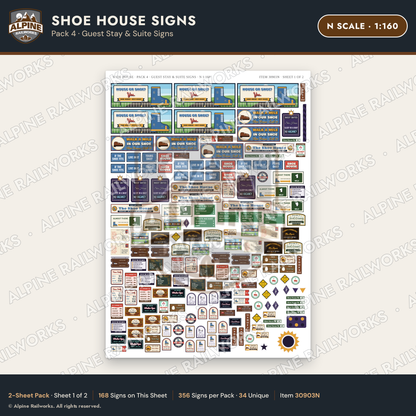 Alpine Railworks 30903N N Scale Roadside Attraction Signs - Shoe House