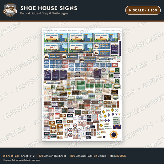 Alpine Railworks 30903N N Scale Roadside Attraction Signs - Shoe House
