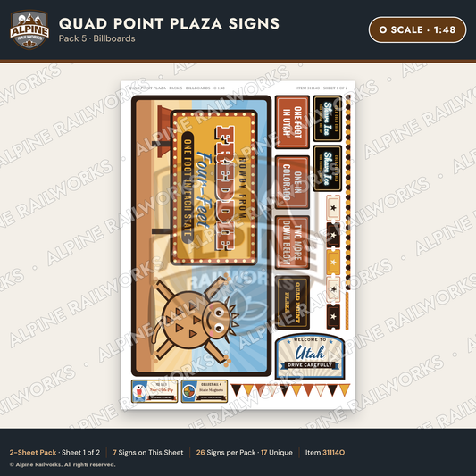 Alpine Railworks 31114O O Scale Roadside Signs - Four Corners