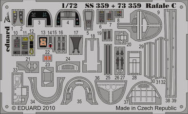 Eduard SS359 1/72 Rafale C for Hobby Boss Photo Etch Detail Set