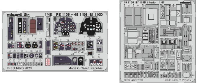 Eduard 491106 1/48 Aircraft- Bf110D Interior for DML (Painted)