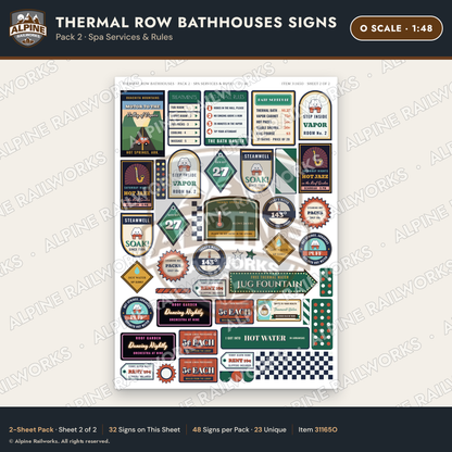 Alpine Railworks 31165O O Scale Roadside Signs - Hot Springs