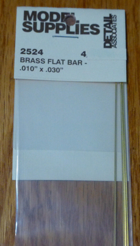 Detail Associates 2524 All Scale Flat Brass Wire pkg(4)