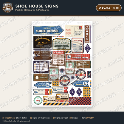 Alpine Railworks 30905O O Scale Roadside Attraction Signs - Shoe House