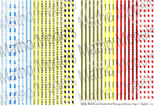 Matho Models 35108 1/35 Double Sided Warning & Caution Tape Printed Glossy Paper