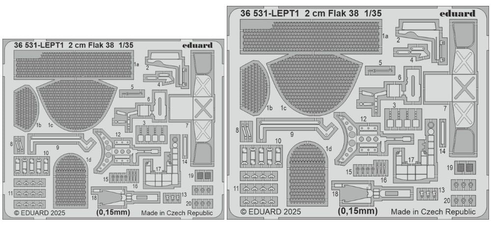 Eduard 36531 1/35 Armor- 2cm FlaK 38 for ICM