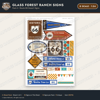 Alpine Railworks 31071G G Scale Roadside Signs - Bottle Tree Ranch