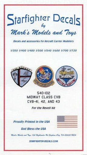 Starfighter Decals 540102 1/540 - USS Midway Class CV41/42/43