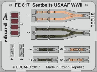 Eduard FE817 1/48 Seatbelts USAAF WWII STEEL Photo Etch
