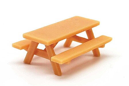 All Scale Miniatures 1601988 N Scale Picnic Table -- Unpainted 3D Printed Part