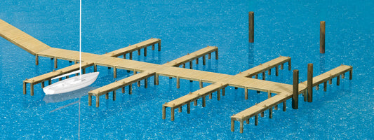 Preiser 17315 HO Scale Marina Docks Landing Stages Kit