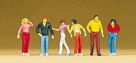Preiser 10118 HO Scale Pedestrians -- Walking pkg(6)