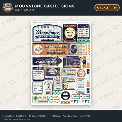 Alpine Railworks 31017O O Scale Roadside Signs - Stone Castle