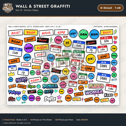 Alpine Railworks 30531O O Scale Wall & Street Graffiti Cut-Outs