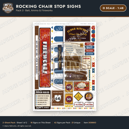 Alpine Railworks 30986O O Scale Roadside Signs - Giant Rocking Chair