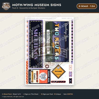 Alpine Railworks 30875G G Scale Roadside Signs - Mothman Museum