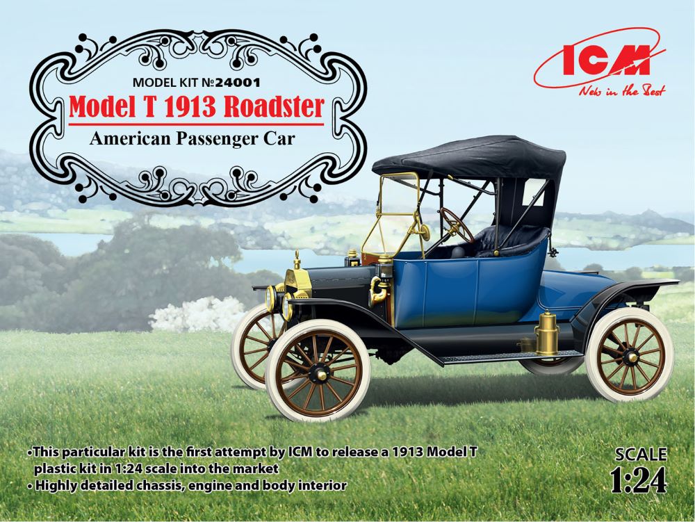 ICM Models 24001 1/24 American Model T 1913 Roadster Passenger Car