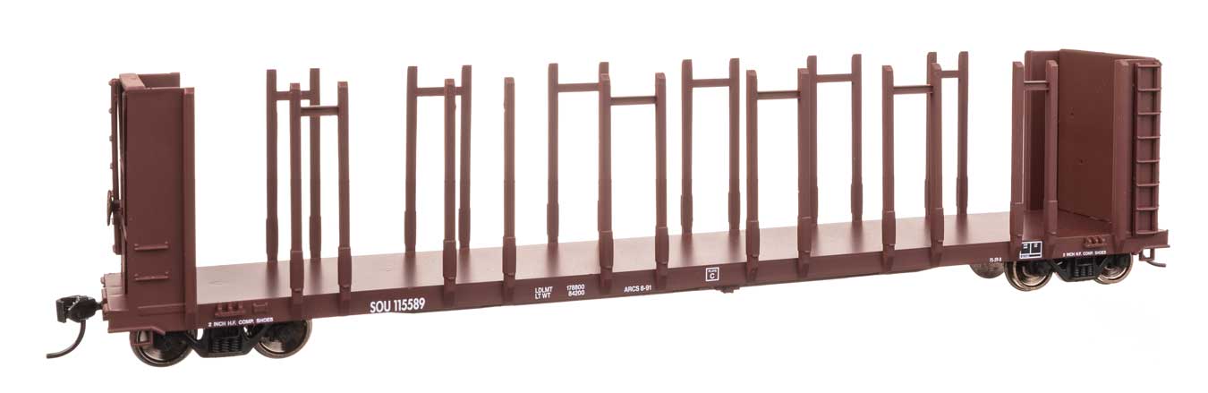 Walthers Mainline 50812 HO Scale 63' Pulpwood Flatcar - Ready to Run -- Southern