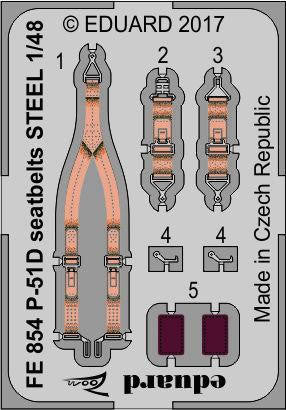 Eduard FE854 1/48 P-51D Seatbelts Steel for Airfix