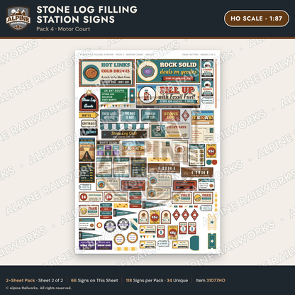 Alpine Railworks 31077HO HO Scale Roadside Signs - Petrified Wood