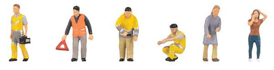 Faller 151712 HO Scale ADAC Breakdown Assistance -- pkg(6)