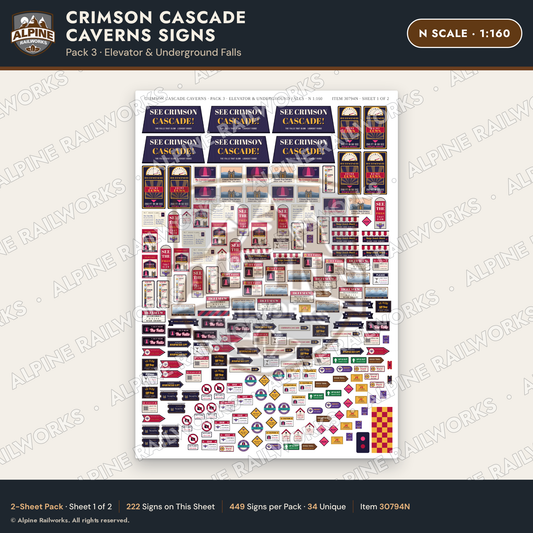 Alpine Railworks 30794N N Scale Roadside Attraction Signs - Caverns