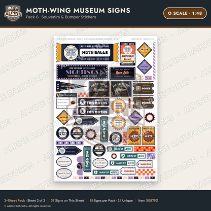 Alpine Railworks 30875O O Scale Roadside Signs - Mothman Museum