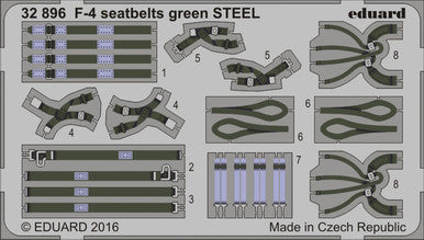 Eduard 32896 1/32 Seatbelts F-4 Green Steel (Pre-Painted)